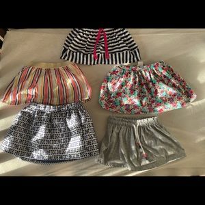 LOT OF 5 TODDLER GIRL SKIRTS - Cat & Jack OshKosh Carter’s